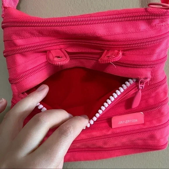 Zipit Zipper Monster Crossbody Bag Girls Small Pink Zip Top Adjustable - Picture 3 of 13